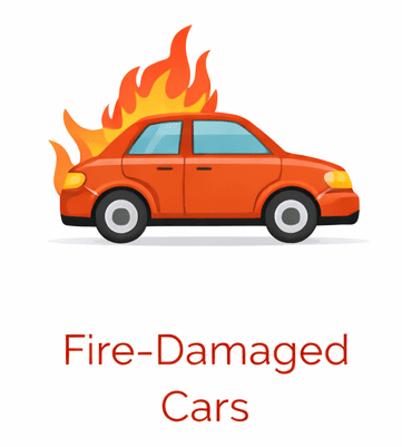 fire damaged cars