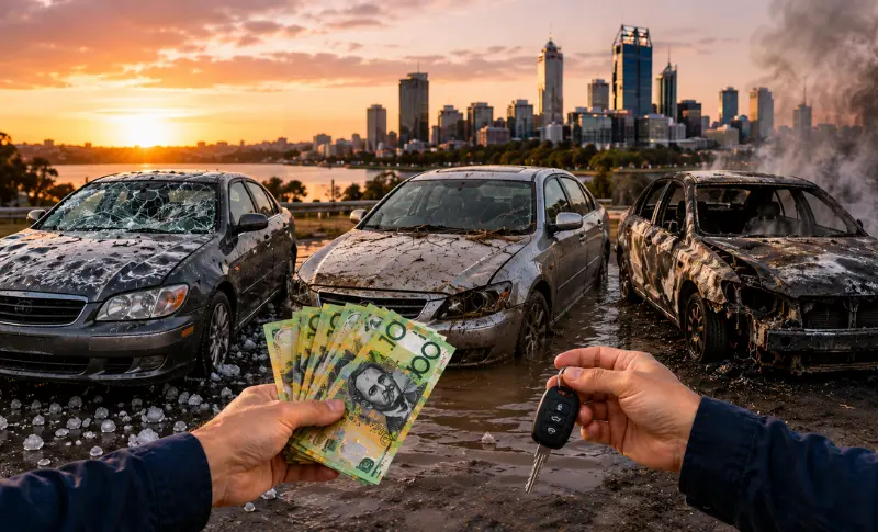 Read more about the article Hail Damage, Flood Damage, Fire Damage: Can You Still Get Cash for Your Car in Perth?