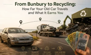 Read more about the article From Bunbury to Recycling: How Far Your Old Car Travels and What It Earns You