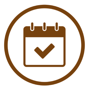 Calendar tick icon for booking a free pickup